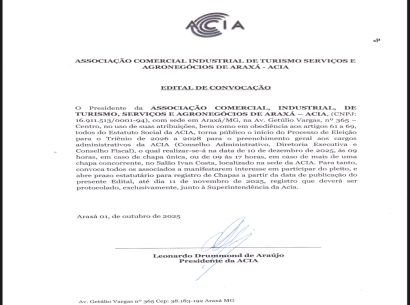 Edital de Convocação - Outubro 2025