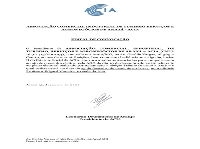 Edital de Convocação - Fevereiro 2026